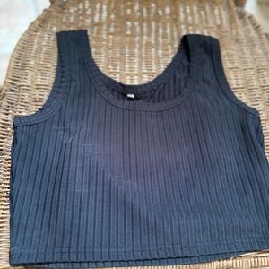 Black Ribbed Women's Tank Top